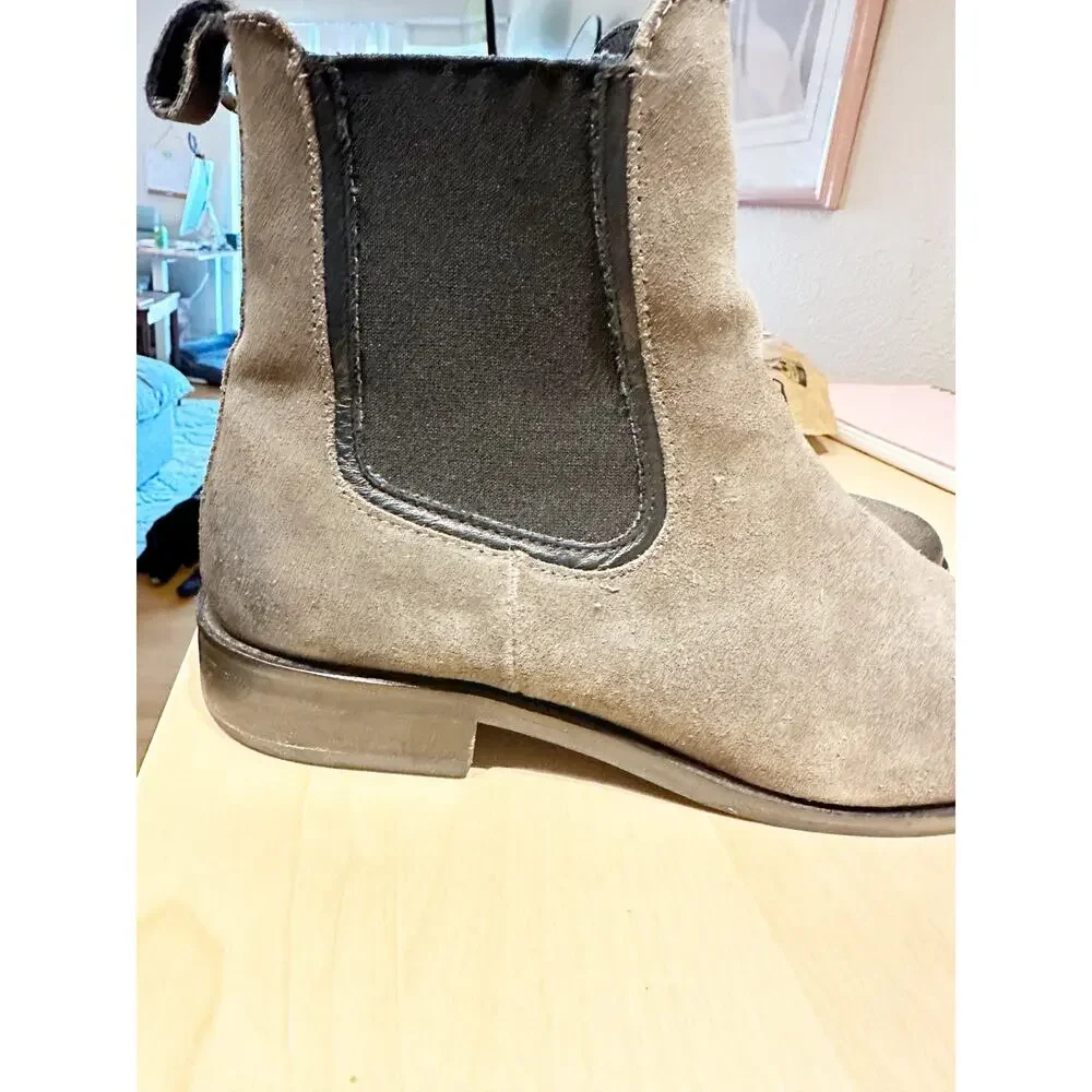 Thursday Boot Co Duchess Suede Chelsea Ankle Boots Grey Leather sz 9